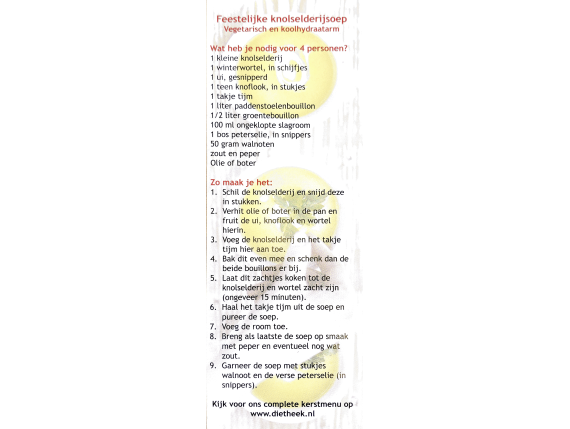 Kerstkaart recept knolselderij